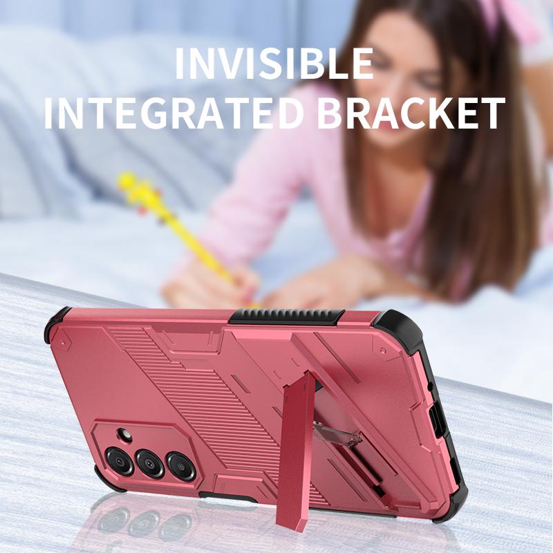 Shockproof Armor Stand Case For Samsung Galaxy S26 Ultra S25 Edge S24 Plus S23 FE A15 A25 A35 A54 A55 A16 A26 A36 A56 5G Hidden Phone Holder Cover
