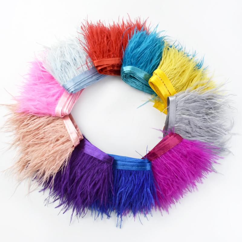 Feather2/5M 6cm Sewing Colored Feather Fringe Tassel Clothes Skirt Decoration Lace Trim Latin Dress Bag Trimmings Fringes DIY Accessory
