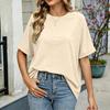 Women's Loose Fit Casual Short Sleeve Crew Neck T-Shirt Lightweight Soft Fabric Comfortable Daily Wear Basic Top