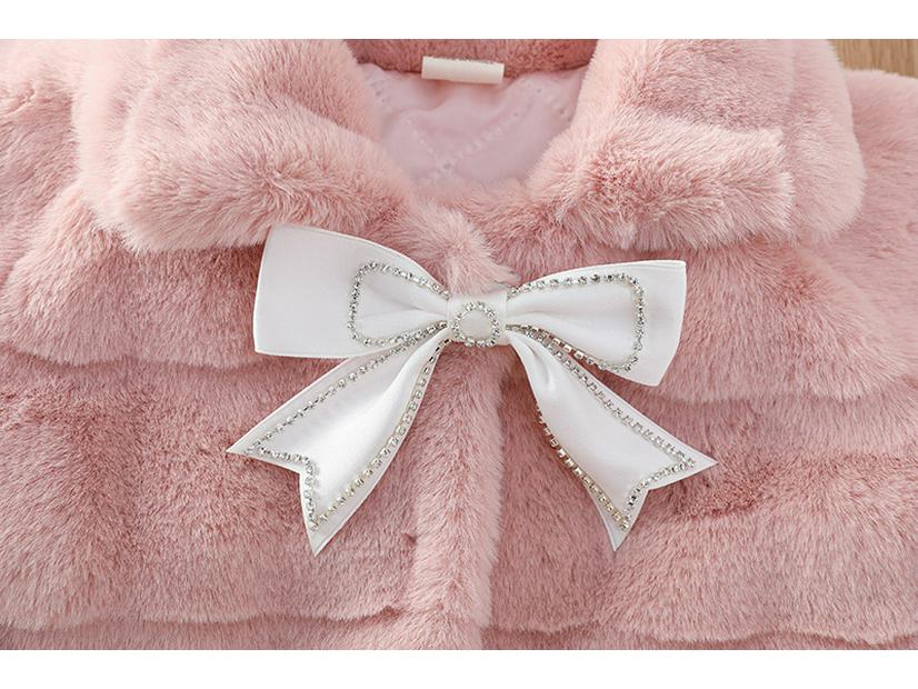 Girls' New Winter Faux Rex Rabbit Fur Coat