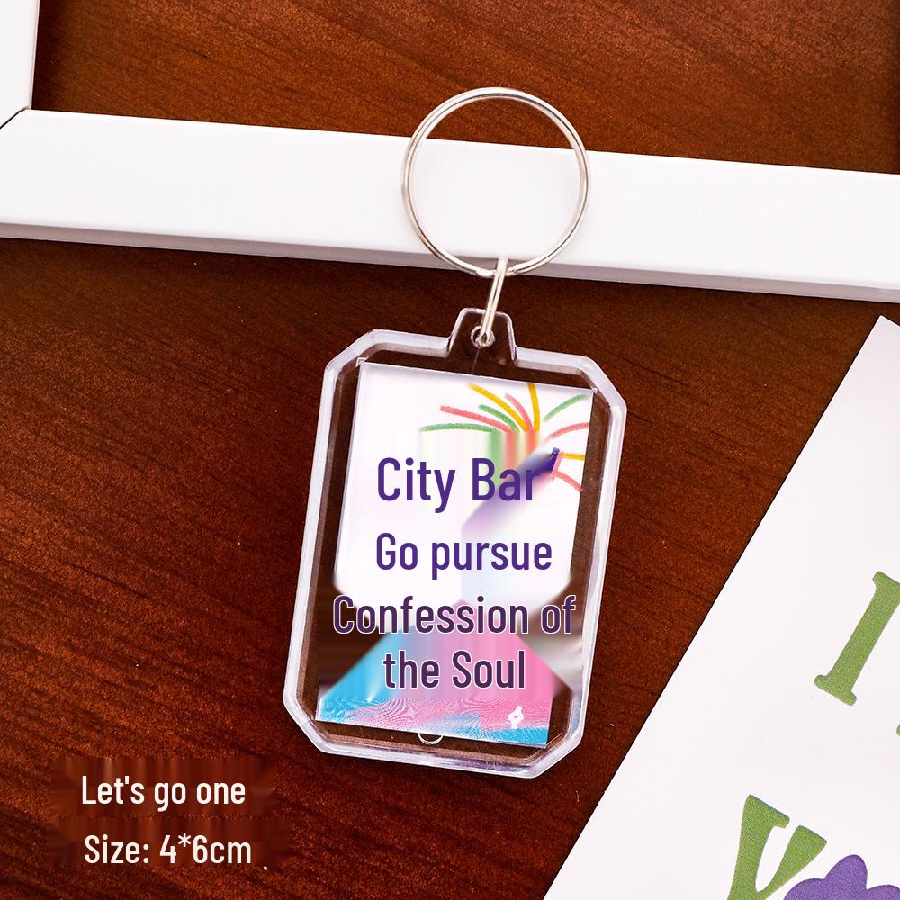Colorful Acrylic Text Keychain: DIY Bag Decoration Pendant Fun Gift