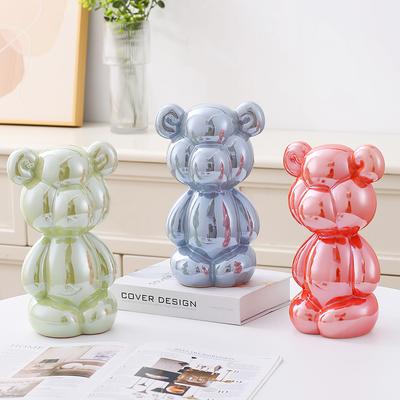Ceramic Little Fat Bear Sculpture Home Decor Room Decoration Accessories Office Nordic Animal Decorative Sculptures Figurines