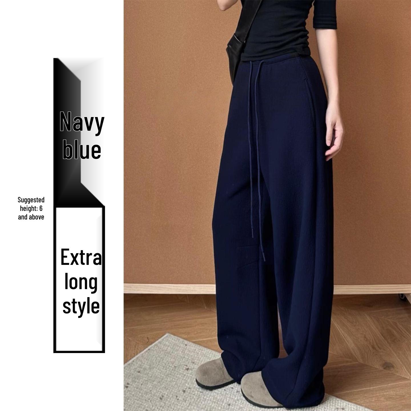 Gray Curved Blade Women s High Waist Slimming Petite Loose Casual Plus Velvet Sports Pants - Autumn/Winter 2025 S