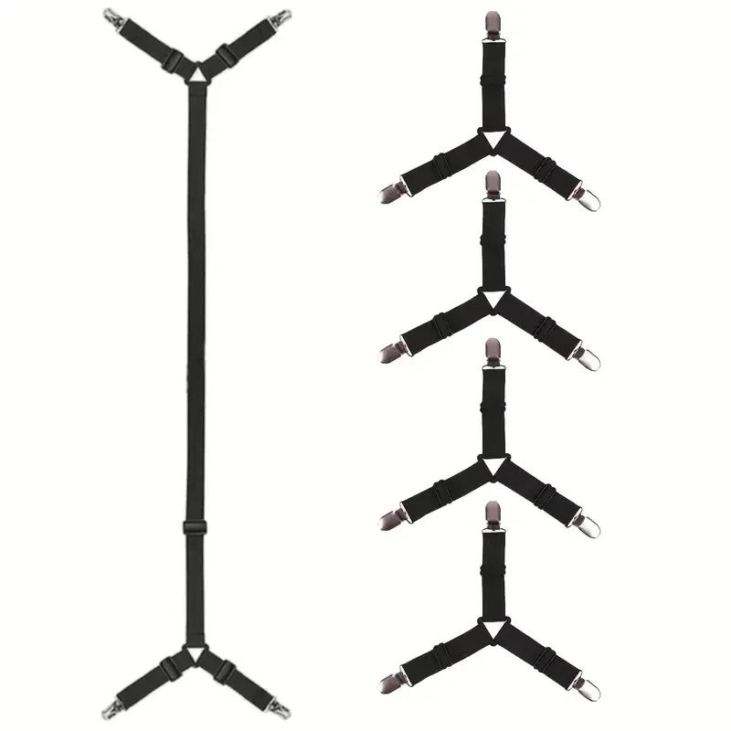 5pc Adjustable Bed Sheet Holder Straps Fitted Sheet Sheet Clip Elastic Anti Slip Clip Blankets Quilt Holder Organize Gadgets