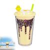 Cute Ice Cream Straw Cup Creative Double Layer Plastic Water Bottle With Crushed Ice Decor Portable Tumbler For Girls Kids Gift