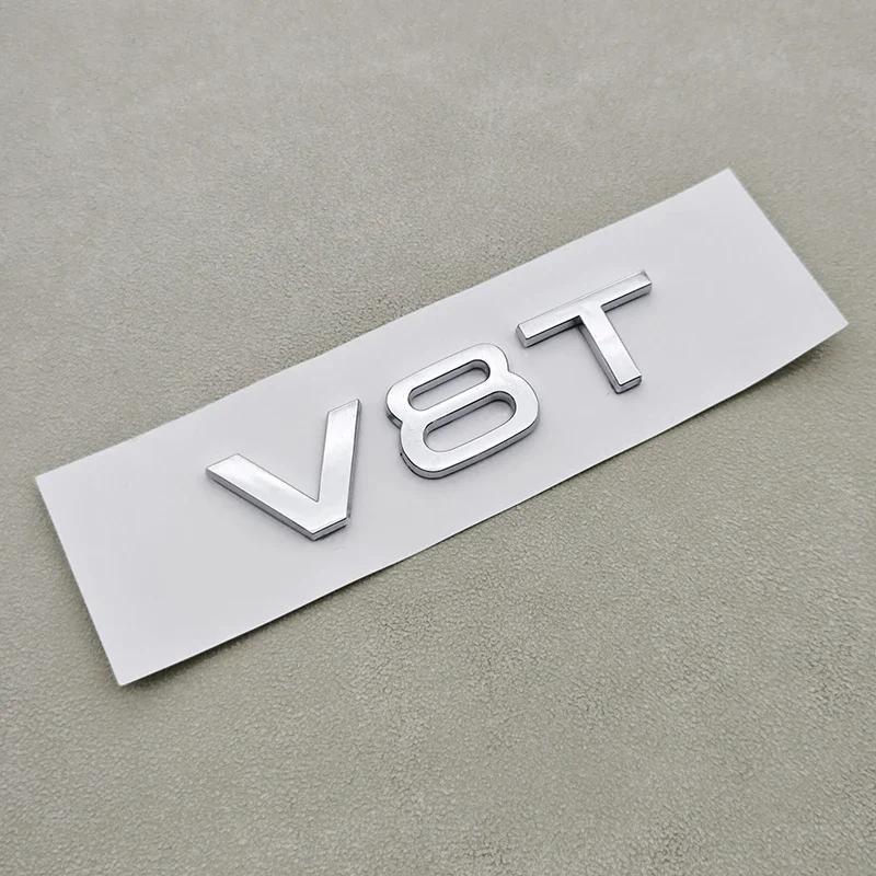 3D ABS Logo V6T Emblem V8T V10 Letters Car Sticker Fender Badge For Audi S4 S5 S6 A6 A7 A8 S8 Q5 SQ5 SQ7 Q8 R8 RS6 Accessories