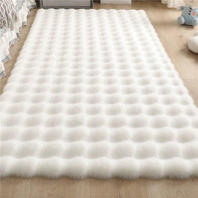 Cream Plush Carpet & Rug for Bedroom, Sofa, Bay Window, or Cloakroom