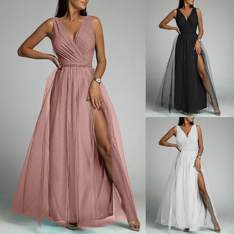 Women Formal Attire Fashion Sexy V-neck Ladies Evening Dress