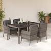 Vidaxl 5-Cz. Gartenmöbel-Set mit Kissen, Grau, PE-Rattan