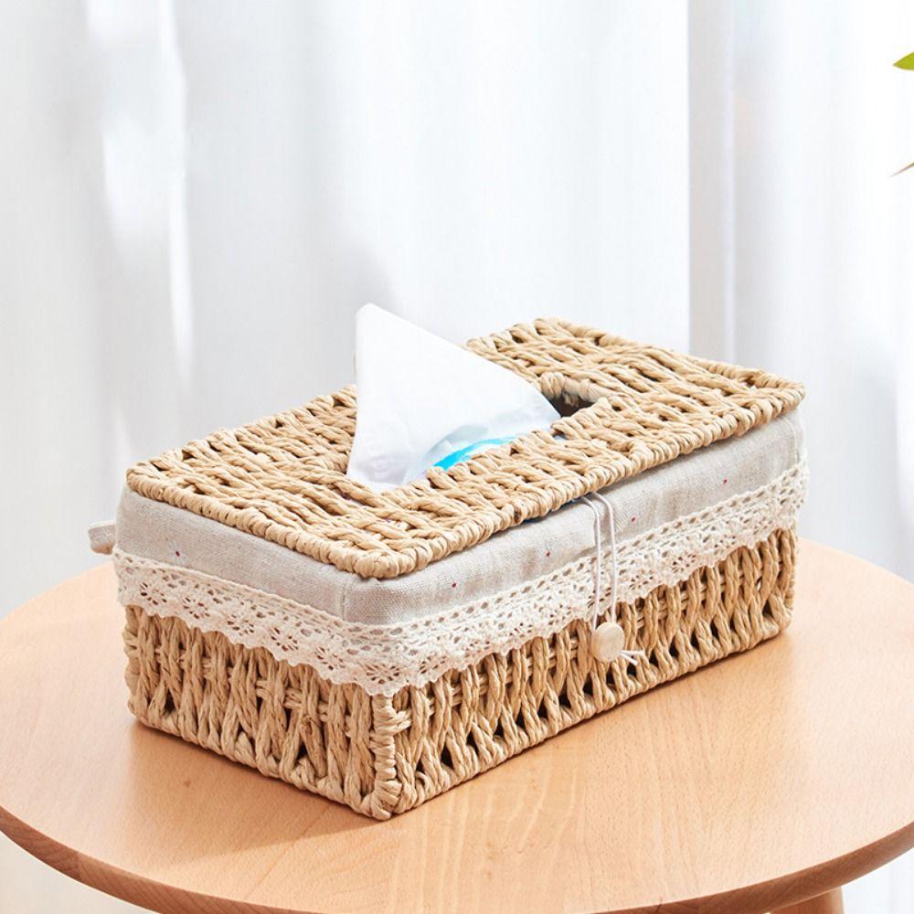 Household Napkin Case Creative Tissue Box Cover Rustic Tissue Holder  Home Decoration
