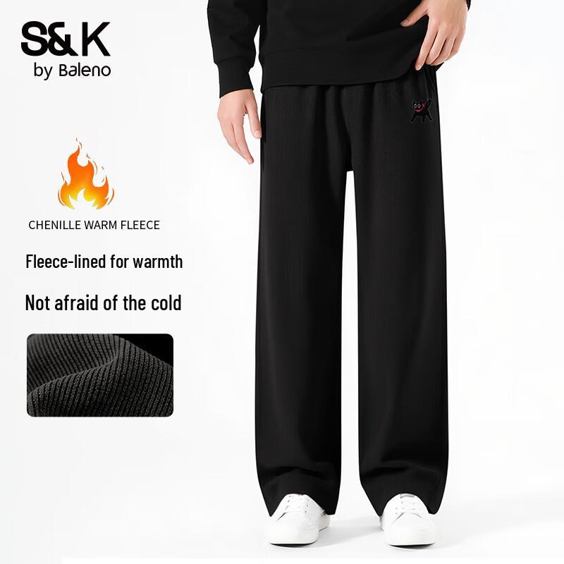 Baleno S&K Men s Winter Fleece-Lined Chenille Straight-Leg Trousers XL