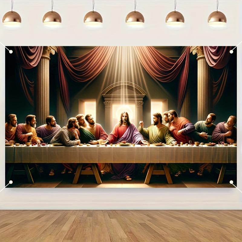 The Last Supper Tapestry Wall Hanging Jesus Christ Religious Art Fabric Poster Classic Painting Print For Living Room Bedroom