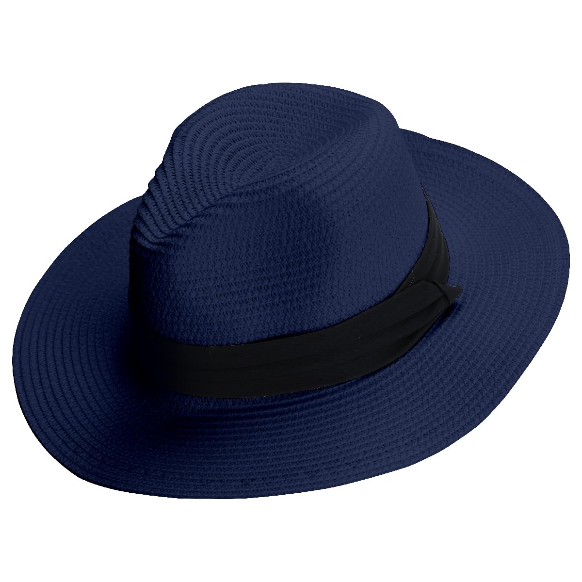 IZUMIYA Panama Foldable Straw Sun UV Cut Hat, Hat, Men s & Women s, Protection, (Navy)