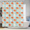 Goldfish Pattern Shower Curtain Blue White Colorful Bath Decor Watercolor Print Washable Fabric Decoration Home Waterproof Showe