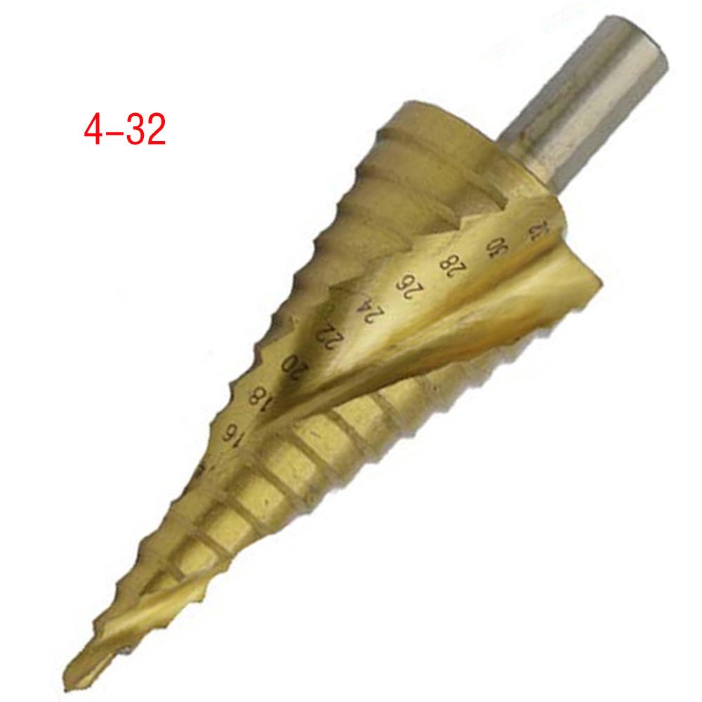 4-32mm Spiral Center Carbide Titanium Step Drill Bit