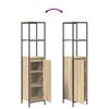 Bathroom Furniture Set with Shelf 5 Pcs Sonoma Oak and Black