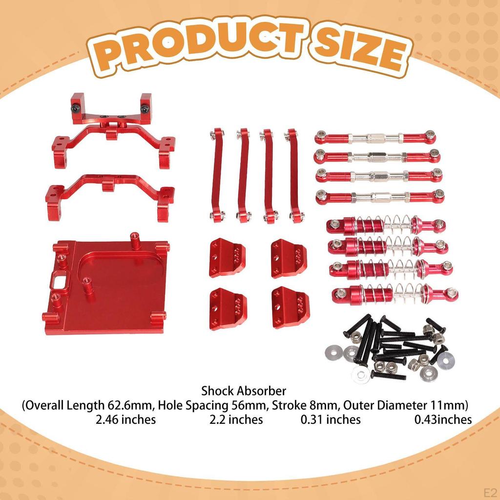 1/12 RC Car Parts Kit Servo Mount Spare Part Aluminum Alloy Shock Absorber Tie Rod for MN99S DIY