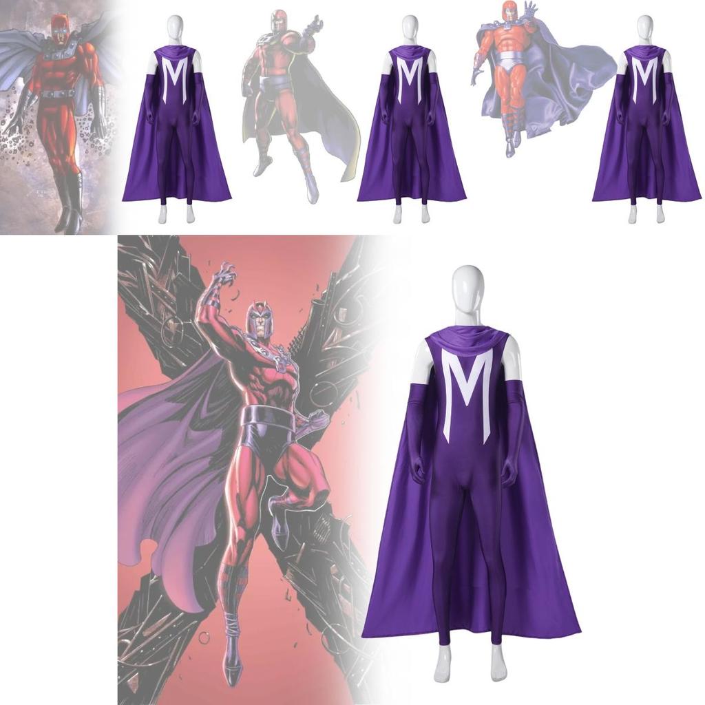 Premium Unisex Cosplay Bodysuit für Halloween Magneto Inspiriertes Superhelden Performance Kostüm