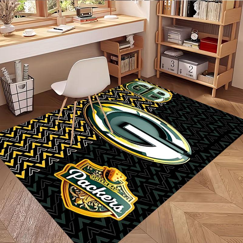 Green Bay Packers Print Rug, Washable Floor Carpet, For Entryway Dorm Laundry Room Office Study, Home Decor Birthday Christmas Gift