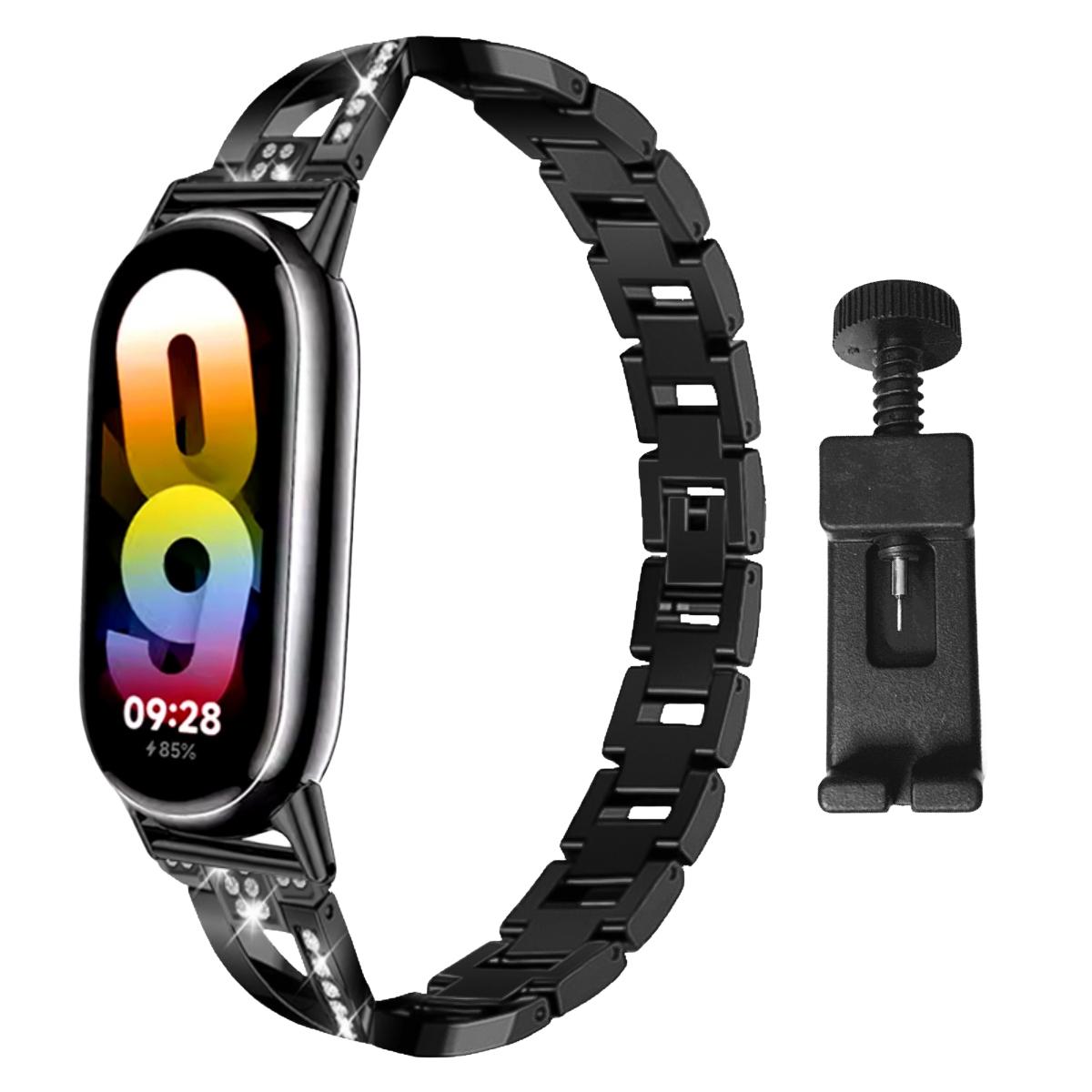 

Ремешок для Xiaomi Mi Band 8 9 10, Материал нержавеющая сталь, Металлический браслет на запястье for mi band 8 9 чёрный