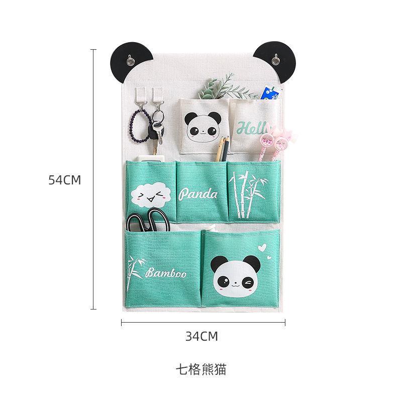 3/7 Pockets Wall Hanging Storage Bag Cute Hanging Bag Wall-mounted Door Rear Wall Shelf Wall Hanging Bag Small Cloth Bag Sundries Storage Bag