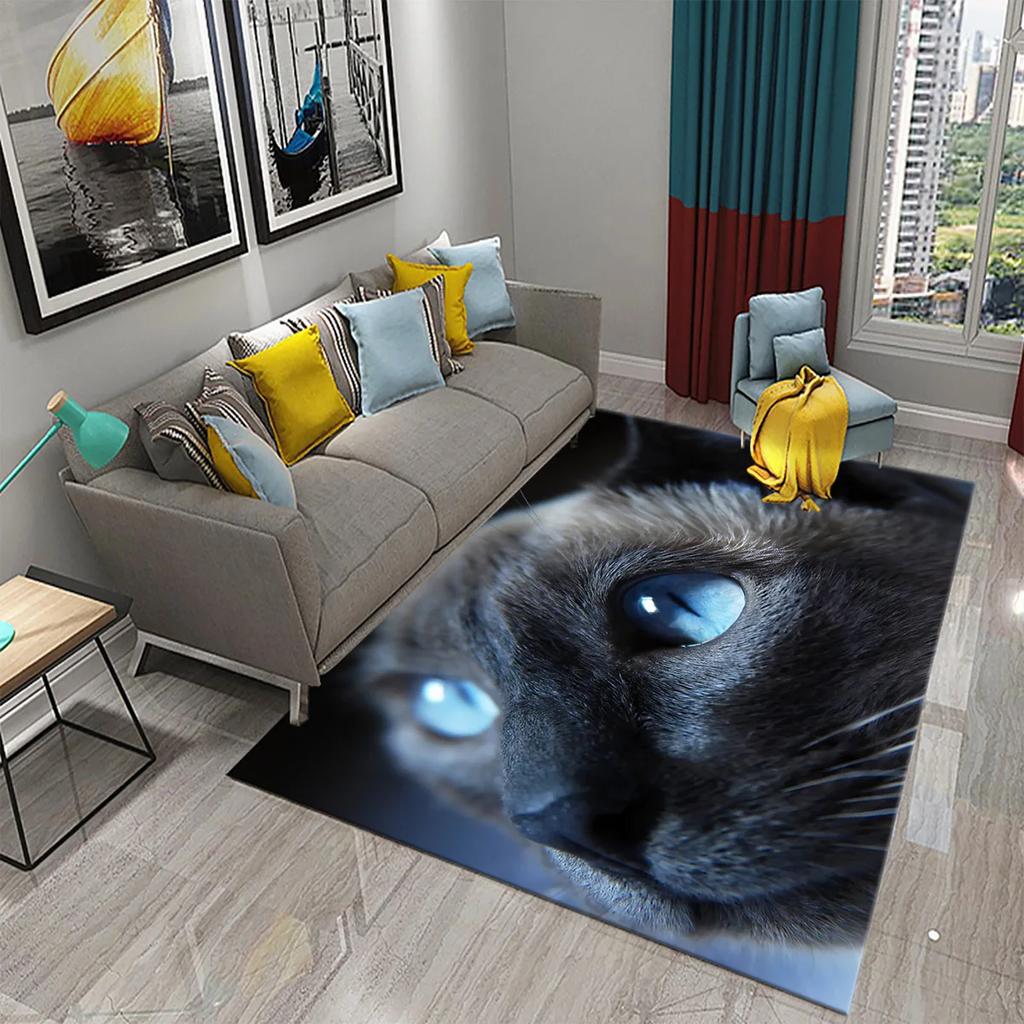 3D Animal Eyes Carpet Wild Animal Eyes Mat for Living Room Bedroom Bathroom Kitchen Floor Mat Door Mat Children Play Rest Carpet