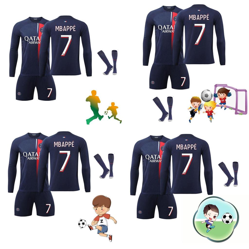 High-quality Paris Home Soccer Kit Long Sleeve Pants Socks Suitable For Children And Adults