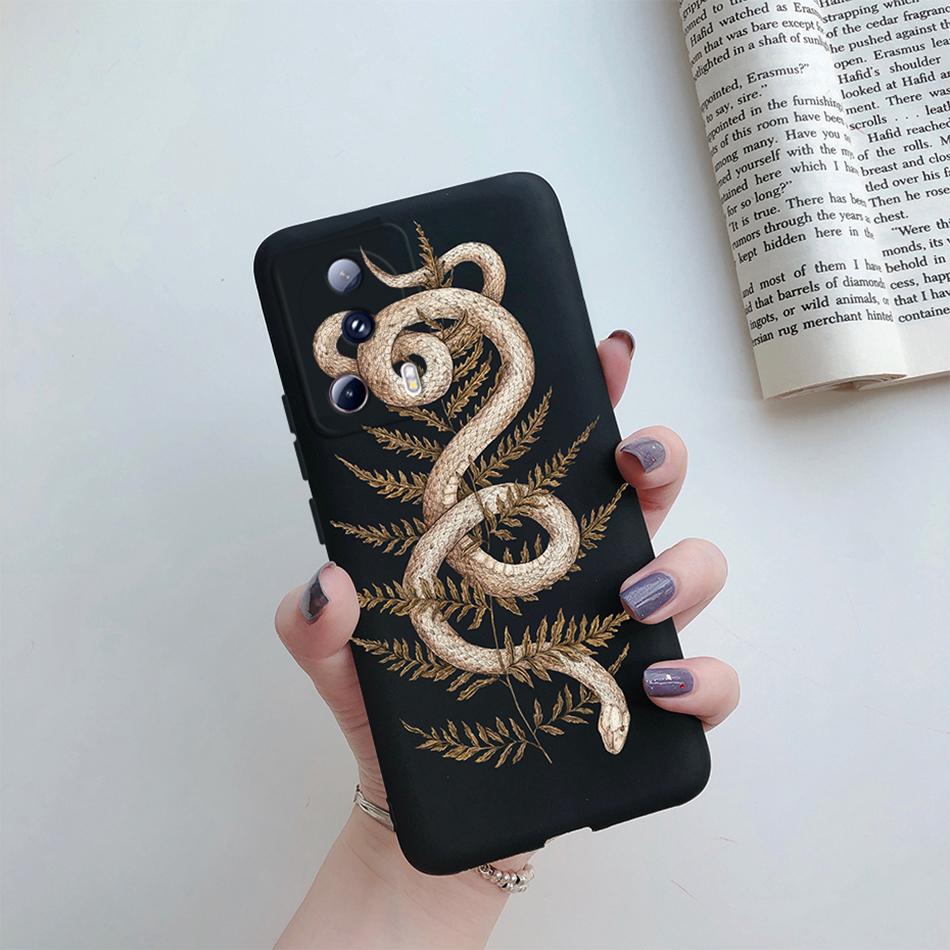 For Xiaomi 13 Lite 5G Case 2023 Luxury Black Dragon Painted Silicone Phone Cover for Xiaomi Mi 13 Lite 6.55'' Coque Capas 13Lite