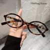 Y2K Style Oval Frame Full Rim PC Polycarbonate Eyeglasses Anti Blue Light Simple for Men Women Daily Casual Office