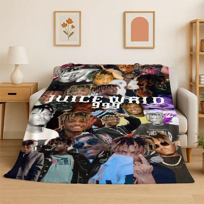 Couverture Flottante Douce et Chaude Rapper Star Légende Juice WRLD 999 Rétro pour Chambre à Coucher Salon Lit Voyage Camping