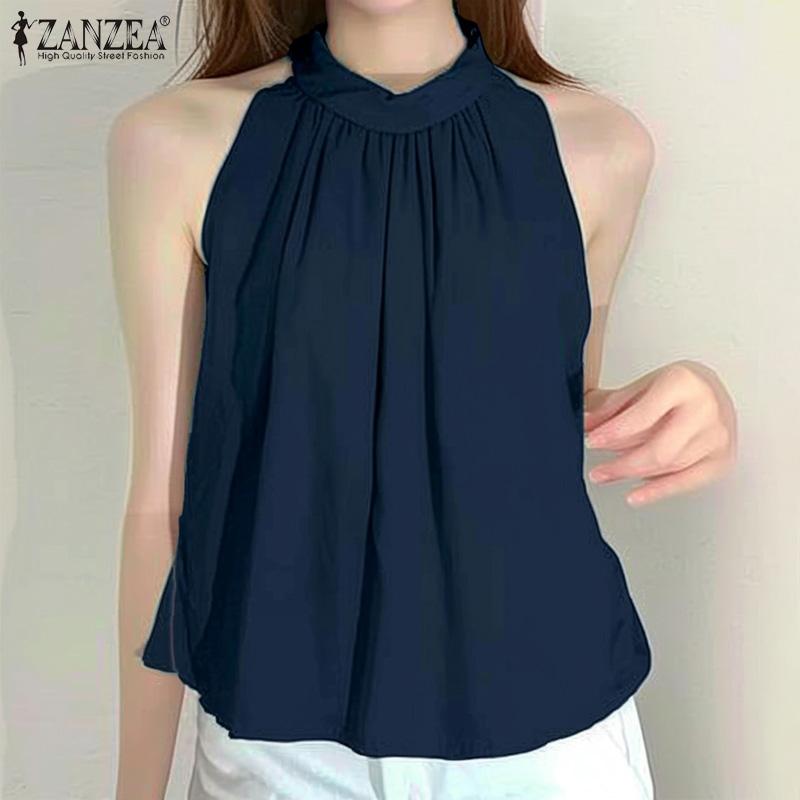 ZANZEA Women Casual O-neck Off Shoulder Sleeveless Tank Tops