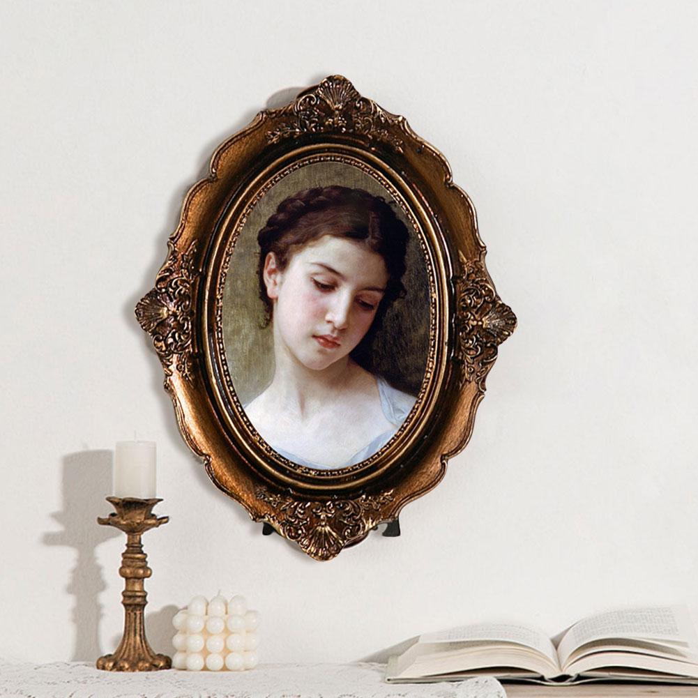 For Anniversaries European Style Frame Oval Photo Frame Vintage Interior Design Elegant Frame Versatile Display