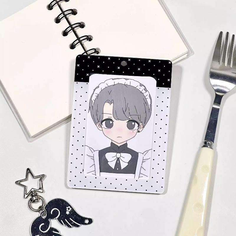 Akrylfotoram med prickar med hållare Retrostil Korthållare 3 tum Kpop Fotokort Skyddsfodral Fotokortsfickor Ny