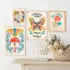 Boho Art Inspirational Quote Poster Canvas Painting Mushroom Heart Butterfly Bird Flowers Wall Art For Modern Room Home Decor