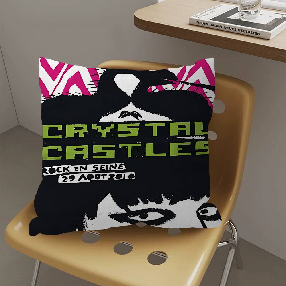 Band C-Crystal Castles Pillow Gift Home Office Decoration Bedroom Sofa Car Cushion Cover Case 45x45
