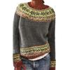 Knitted Women Sweater Print O-neck Long Sleeve Casual Loose Sweaters Female Winter Elegant Trendy Ladies Clothes