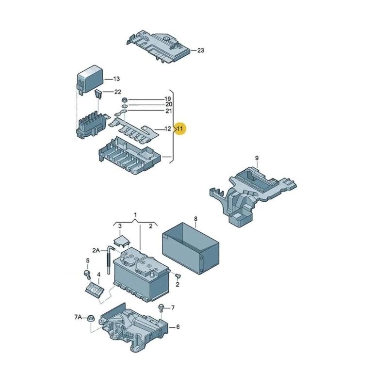 Fuses Box Assembly with Cover for Selected Models, 6R0937550A 180915429 Black Housing with Open Slots, Terminal Posts