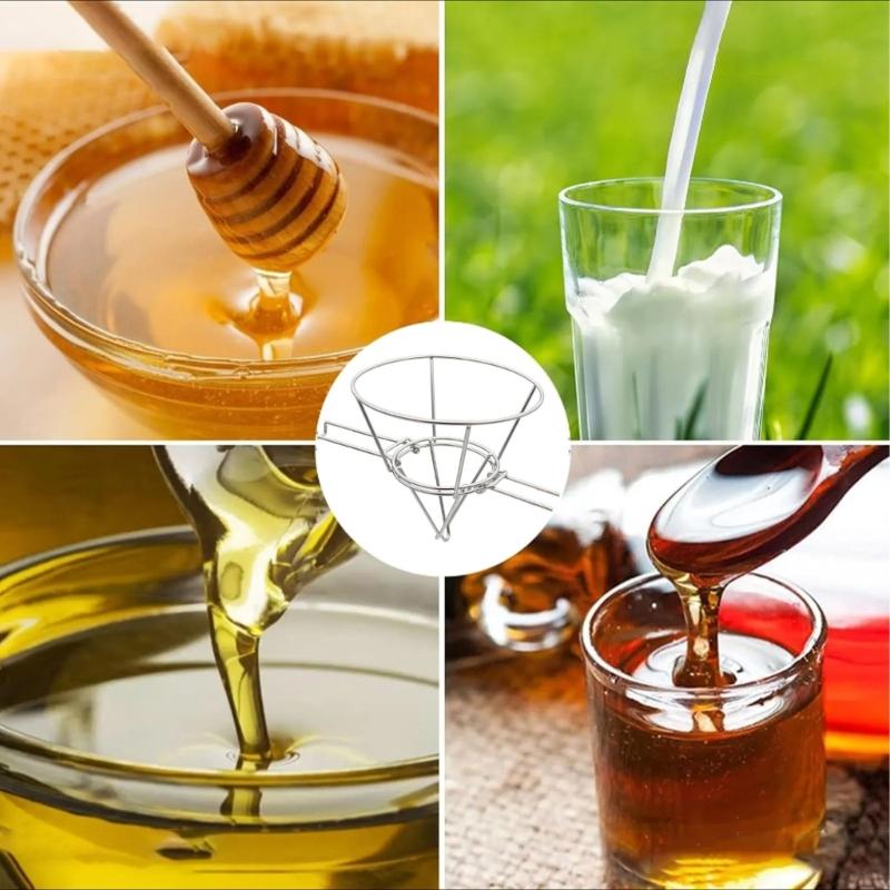 Professional Deep Fryers Oil Filter Cone Shape 304 Stainless Steel Fast Oil Separation Dishwasher Safe for Cooking