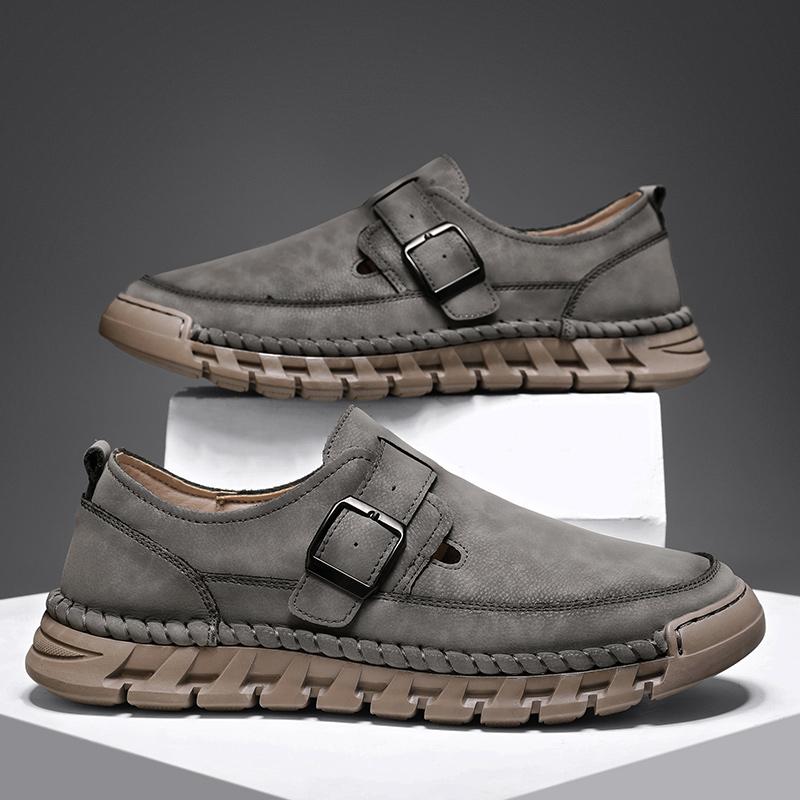 Mode Handgefertigte Leder Herren Slipper Bequeme Herren Freizeit Loafer Rutschfeste Herren Walking Flats Heißer Verkauf Fahrschuhe Mokassins
