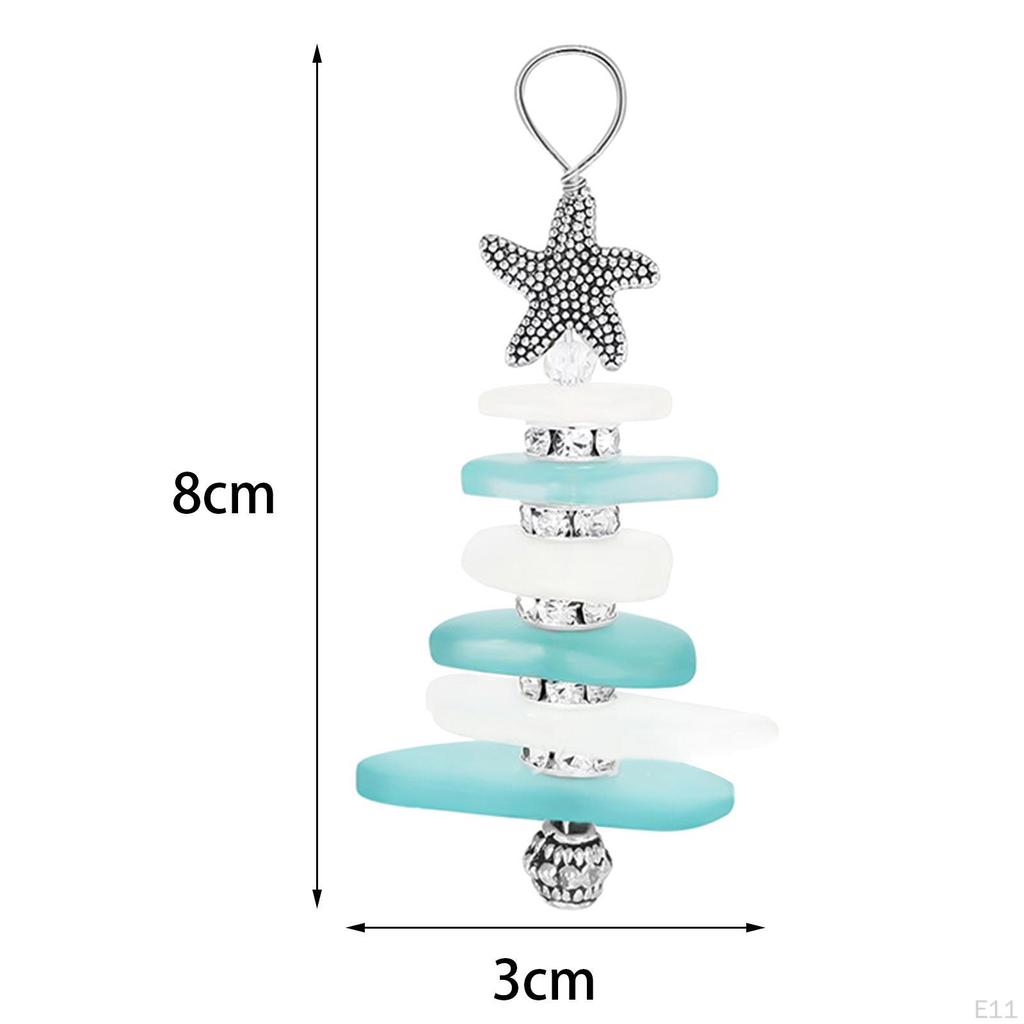 Sea Glass Christmas Hanging Ornament, Resin Pendant, Decoration, Indoor Party