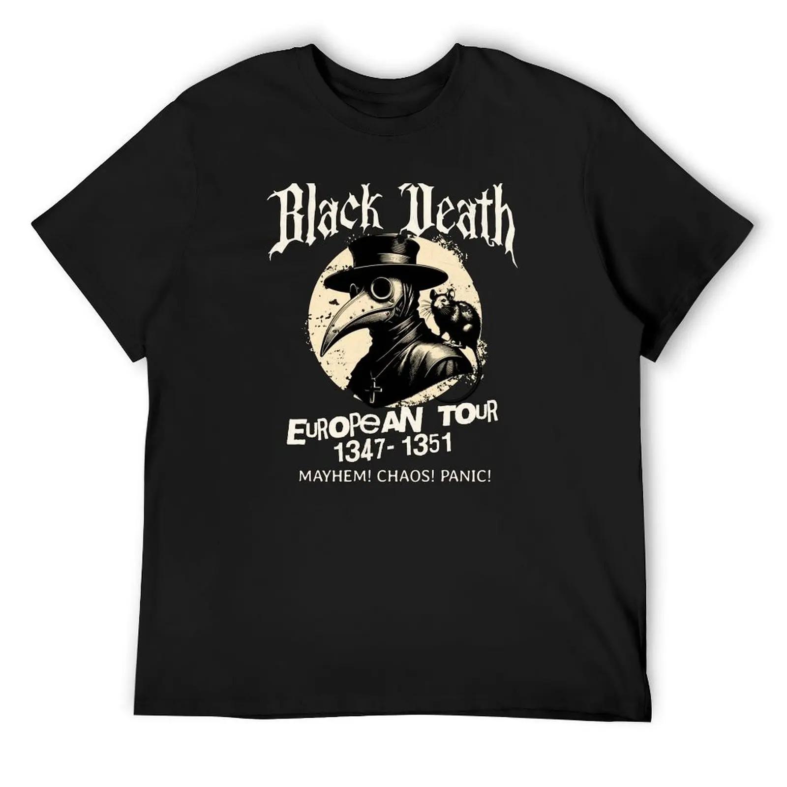 Plague Doctor Black Death European Tour Gothic Horror Aesthetic Graphic Streetwear T-Shirt 4XL