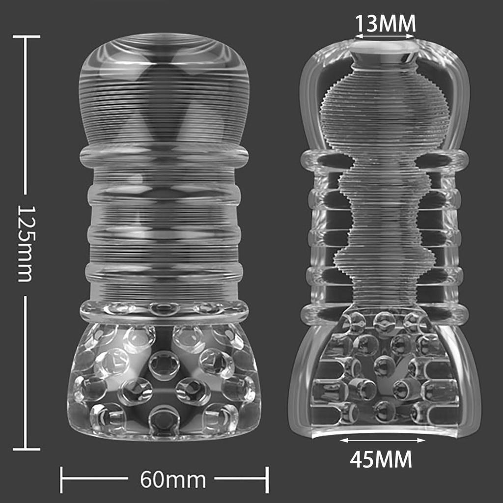 Orirya Reusable Penetrating Adult Toy for Masturbation Tool Type Onahole, Transparent, Washable, Type, Men, - Five-Stage, Penetrating, Double-Screw