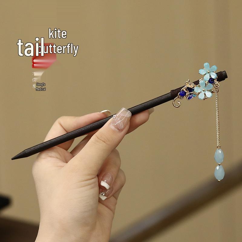 Traditional Sandalwood Hairpin for Chinese Cheongsam & Hanfu Updo
