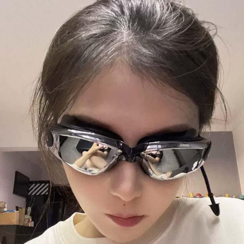 Dazzling Colors Myopia Swim Goggles Electroplating Anti-fog Swimming Eyewear  Snorkeling