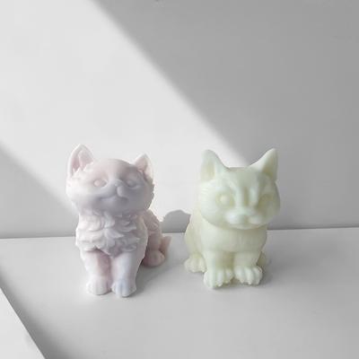 3D Cute Cat Silicone Candle Mold DIY Animal Kitten Scented Plaster Drip Rubber Gypsum Home Ornaments Handmade Soap Resin Mould