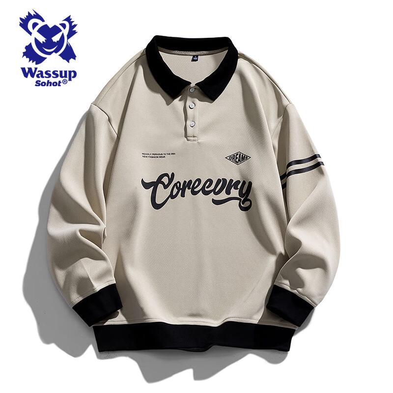 Вассап Сохот Мужской свитшот с принтом и воротником поло 3XL