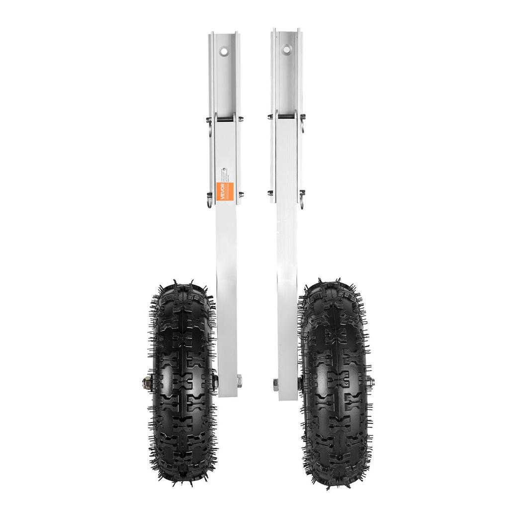 Boat Launching Wheels, 226.8 Kg Load Capacity, 304.8 Mm Aluminium Alloy Transom Wheel with Inflatable Rubber Tires, Folding Launch Wheels with 4 Quick