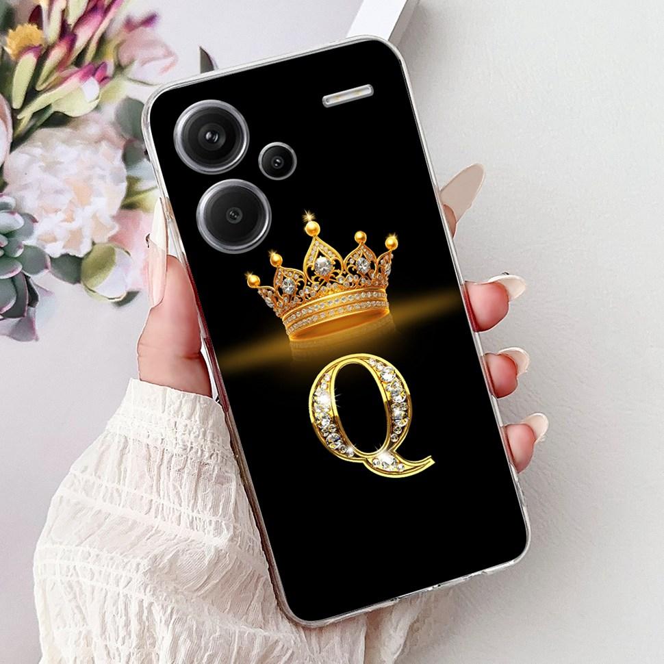 For Xiaomi Redmi Note 13 Pro Plus 5G Case Soft Silicone Cover Cute 26 Letters Phone Cases For Redmi Note13 Pro+ ProPlus Fundas