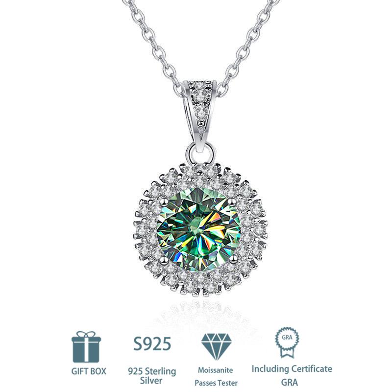 

Tancision S925 стерлингового серебра Муассанит Роскошное индивидуальное ожерелье с подвеской женское классическое ожерелье прилив вечерние подарок 1CT аквамарин