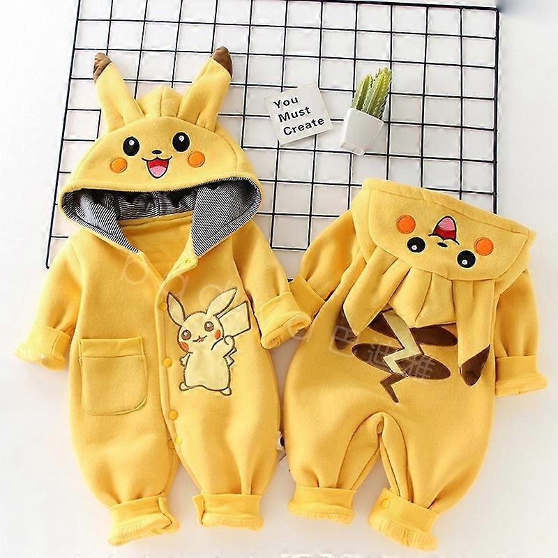 Nuovo Carino Cartone Animato Pikachu Pigiama per Bebè Neonato Invernale Manica Lunga Tuta per Bambini Abbigliamento Bambini Piccoli Tuta